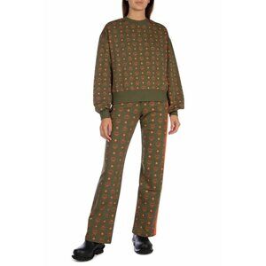 NWT $430 MCM Monogram Print Logo Sweatshirt Winter Moss Size Small
